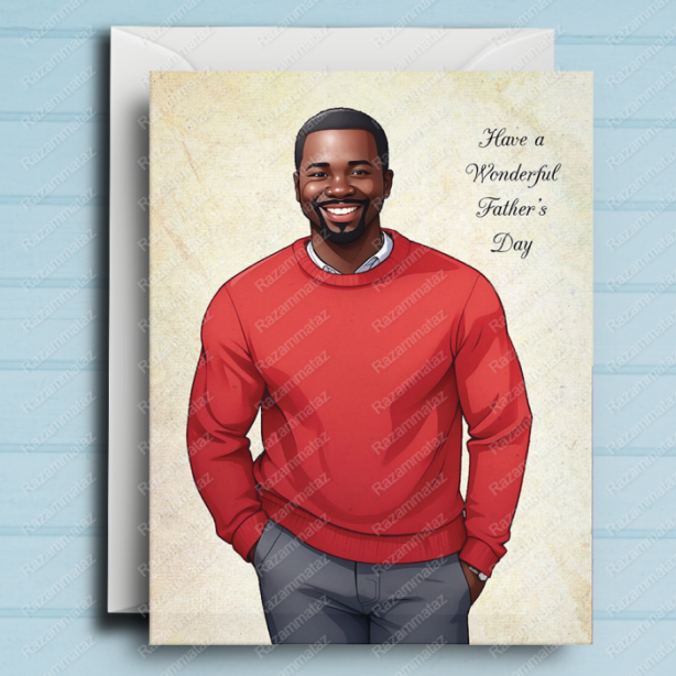Black Father's Day Card J